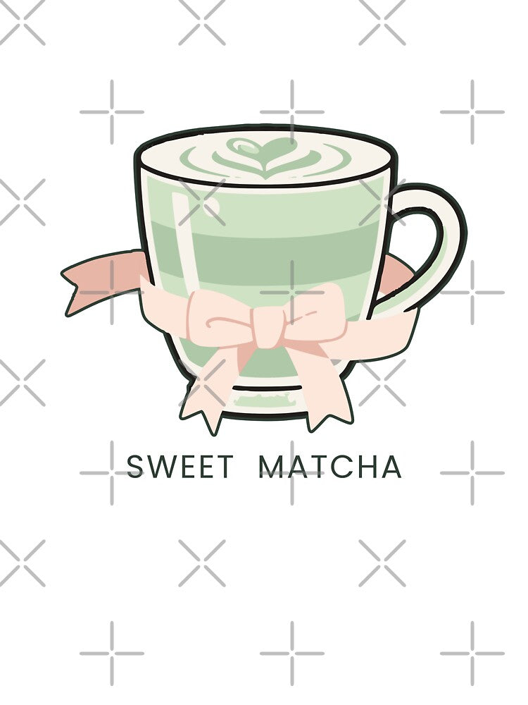 Sweet Matcha – Cute Minimal Matcha Latte Illustration, Cozy Aesthetic Tea Lover Design by Trend-Dify T-Shirts,... (Image 3)