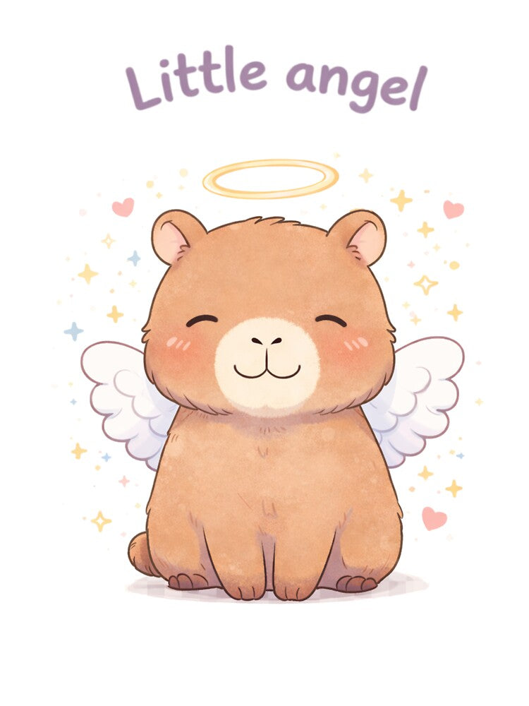 Little Angel Capybara – Cute Kawaii Pastel Capybara with Wings | Honey Pastel Design by Honey-Pastel T-Shirts,... (Image 3)