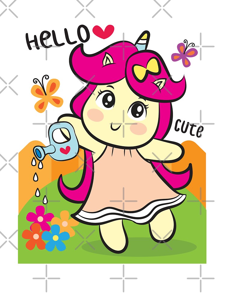 Hello Unicorn Watering Flowers Garden Design by LunaPixelStudio T-Shirts, Hoodie, Sweatshirt | BlankRebels.com (Image 3)