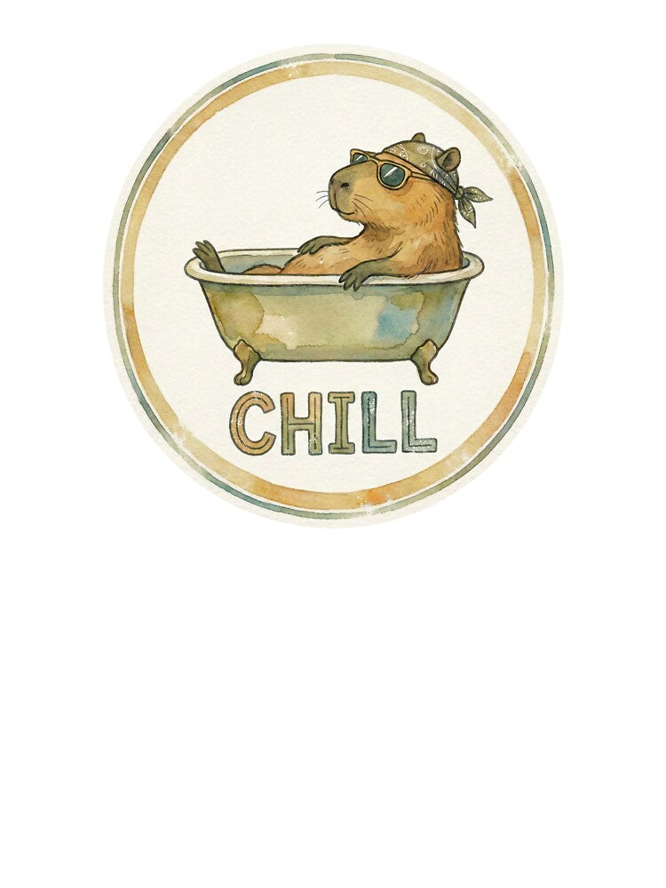 Retro Chill Capybara – Watercolor Bathtub Aesthetic by colorone T-Shirts, Hoodie, Sweatshirt | BlankRebels.com (Image 3)