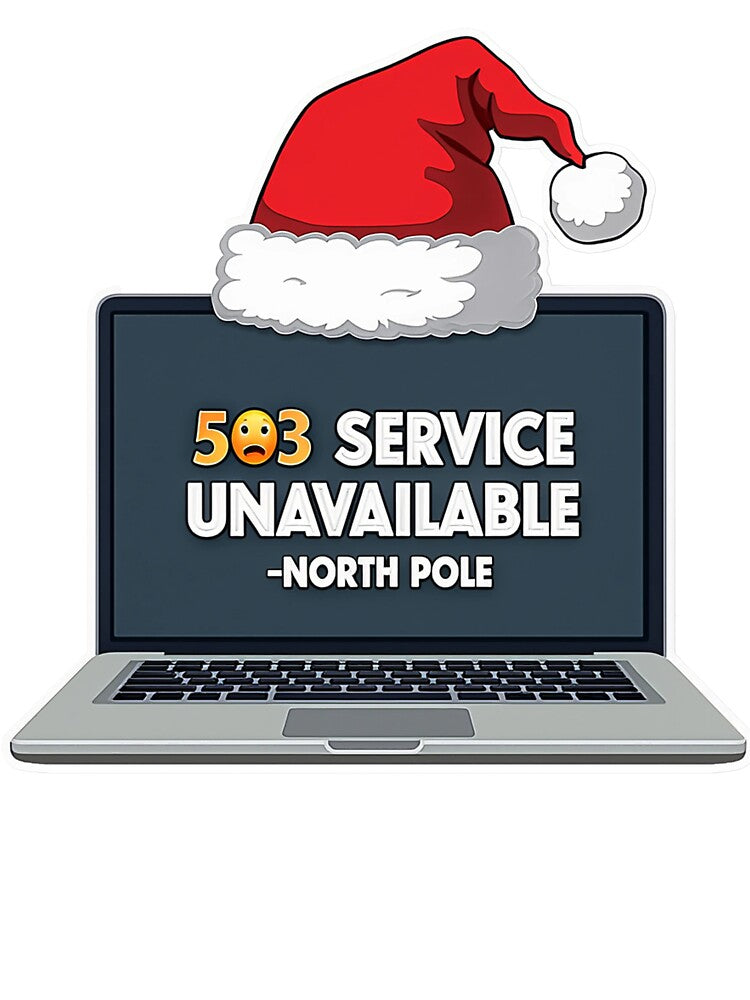 Holiday Debugging Sticker | Santa 503 Error | Christmas Developer Humor Gift by Dev Life Designs T-Shirts,... (Image 3)