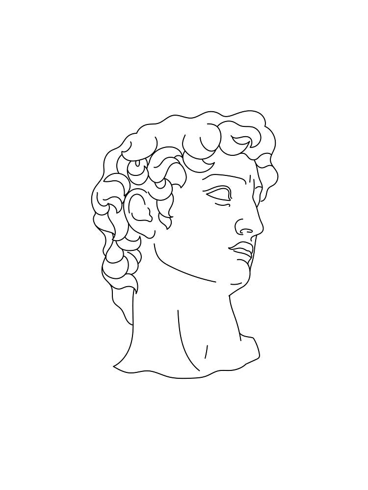 Black Line Greek Statue by DigiHouse T-Shirts, Hoodie, Sweatshirt | BlankRebels.com (Image 3)