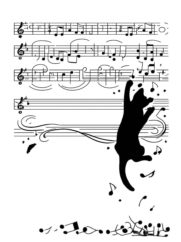 Playful Cat & Music Notes Silhouette – Minimalist Music Lover Design by TouchBaLa T-Shirts, Hoodie, Sweatshirt (Image 3)