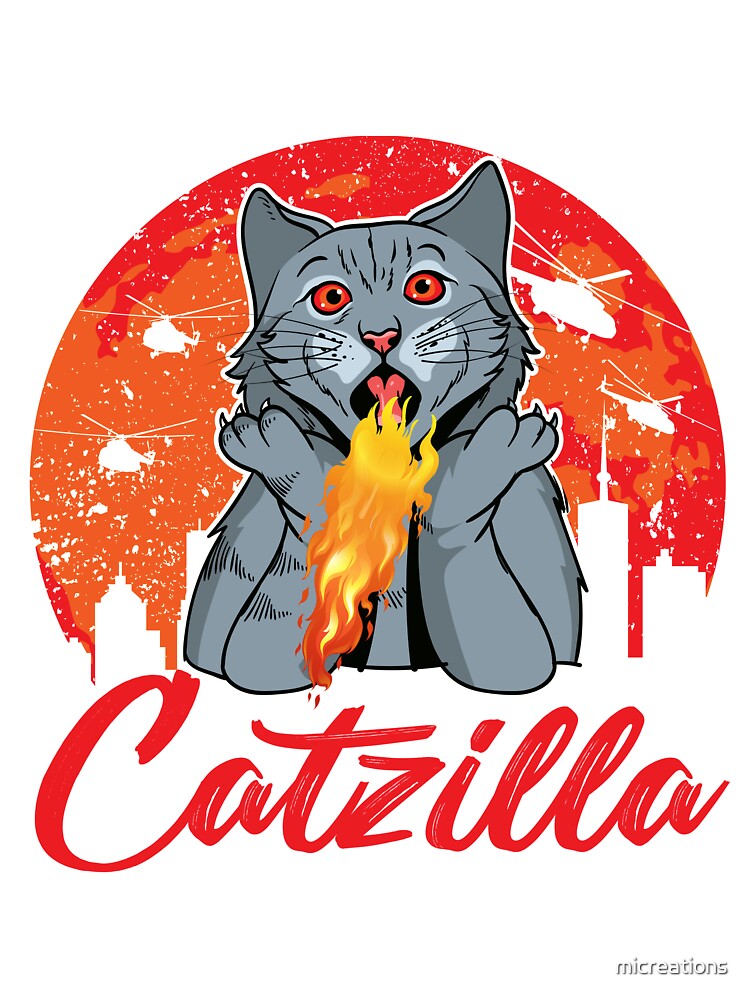 Catzilla funny cute cat lover design by micreations T-Shirts, Hoodie, Sweatshirt | BlankRebels.com (Image 3)