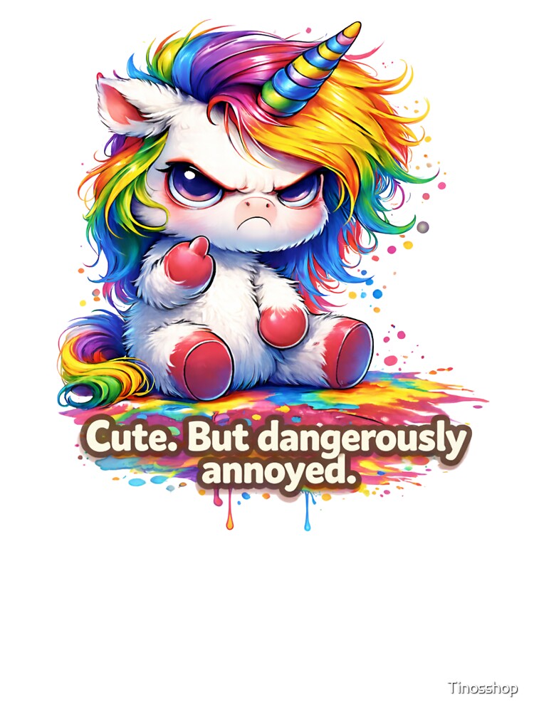 Cute. But dangerously annoyed. – Grumpy Unicorn Design | Funny Unicorn Shirt & Gift by Tinosshop Hoodie, Sweatshirt (Image 3)