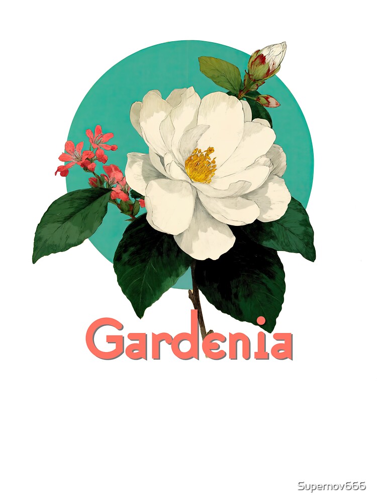 Gardenia Bloom Botanical Retro Art by ForeverPrintsOK T-Shirts, Hoodie, Sweatshirt | BlankRebels.com (Image 3)