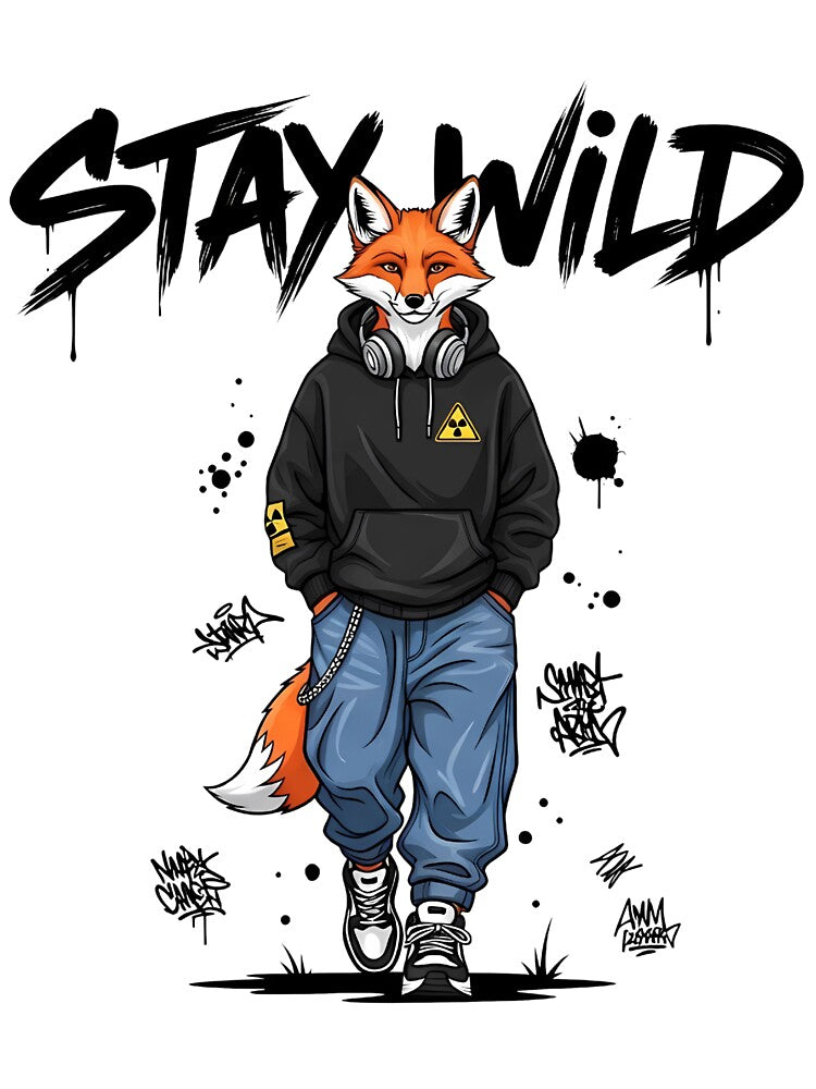 Urban Streetwear Fox Graphic Graffiti Typography Design by BorenStore T-Shirts, Hoodie, Sweatshirt (Image 3)