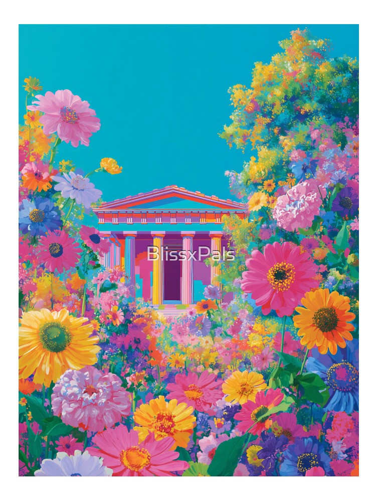 Floral Garden: Pop Art Parthenon & Flower of Life by BlissxPals T-Shirts, Hoodie, Sweatshirt | BlankRebels.com (Image 3)