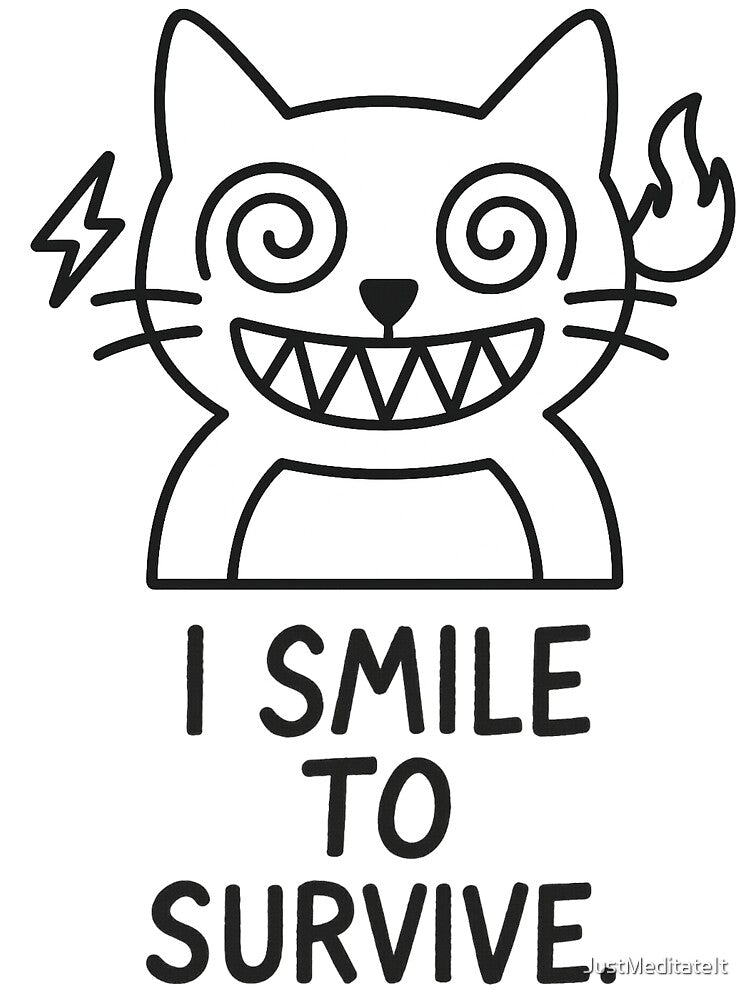 I smile to survive Hoodie and Tee for Introverts | Witty Comfort Style by JustMeditateIt Sweatshirt (Image 3)
