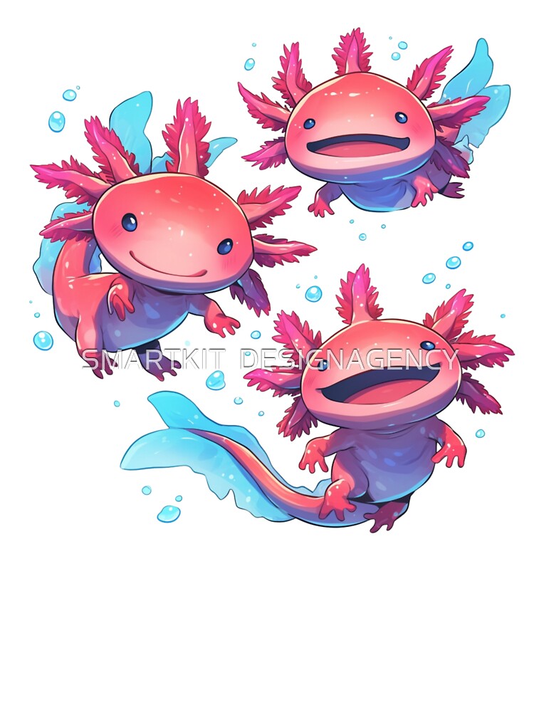 Cute happy axolotls by SMARTKIT  DESIGNAGENCY T-Shirts, Hoodie, Sweatshirt | BlankRebels.com (Image 3)