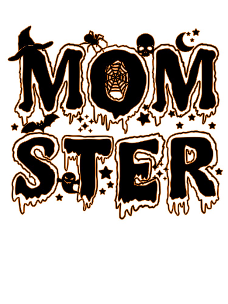 MOMSTER Halloween t-shirt, Halloween shirt for mom, Halloween gift for mom, Mom life, black and orange by... (Image 3)