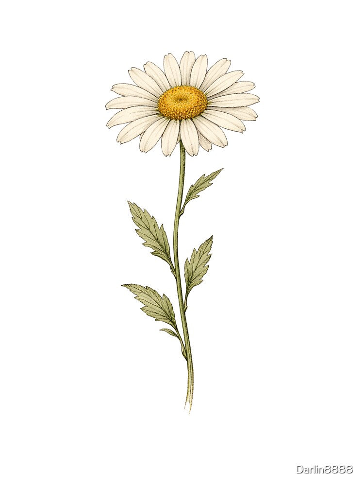 Leucanthemum Vulgare Vintage Botanical Print - Antique Daisy Wall Art by Darlin8888 T-Shirts, Hoodie, Sweatshirt (Image 3)