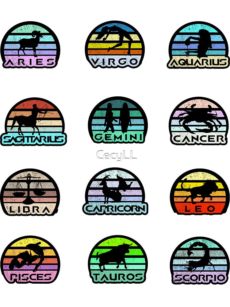 Pack of all retro sun zodiac signs by CecyLL T-Shirts, Hoodie, Sweatshirt | BlankRebels.com (Image 3)