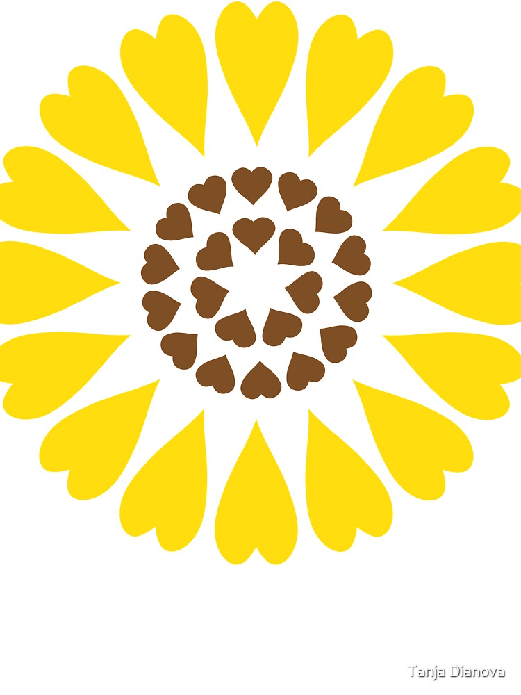 Sunflower of hearts Big flower Yellow floral by Tanja Dianova T-Shirts, Hoodie, Sweatshirt | BlankRebels.com (Image 3)