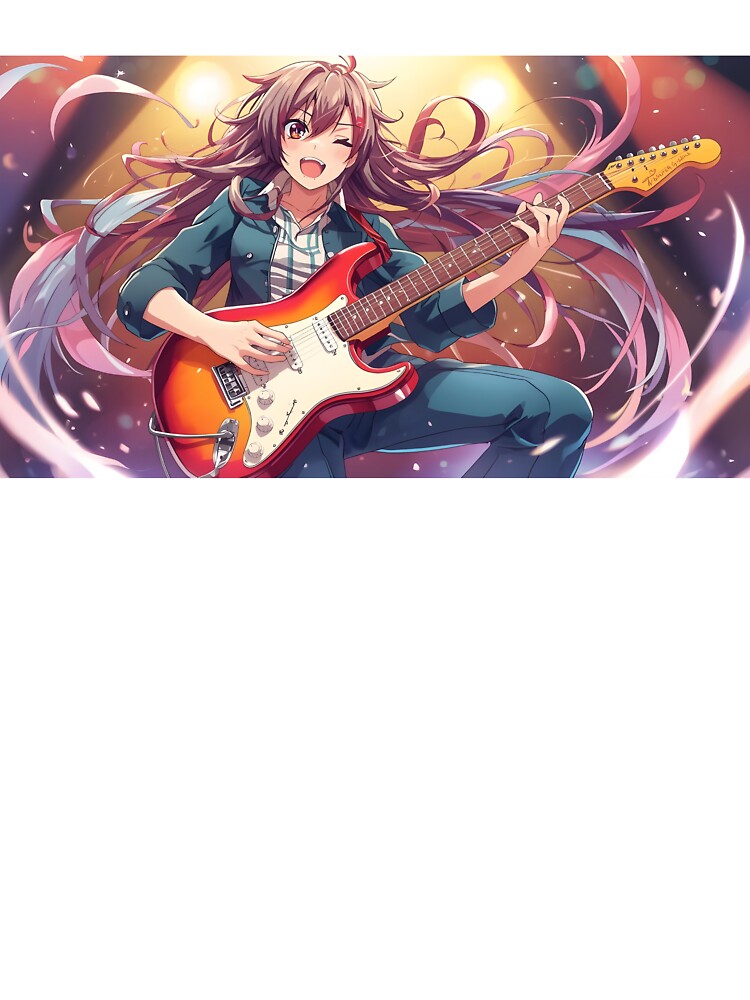Anime Guitar Girl by Dazzio Designs T-Shirts, Hoodie, Sweatshirt | BlankRebels.com (Image 3)