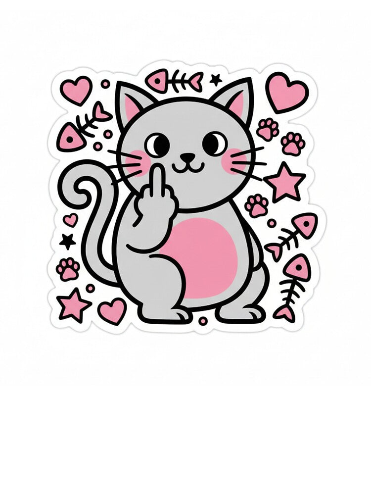 Cute Cat middle finger by Zenx36 T-Shirts, Hoodie, Sweatshirt | BlankRebels.com (Image 3)