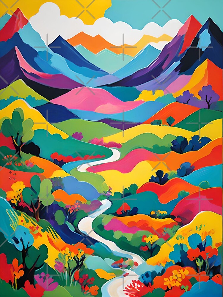 Colorful Mountain Forest Abstract Art by Esterlane T-Shirts, Hoodie, Sweatshirt | BlankRebels.com (Image 3)