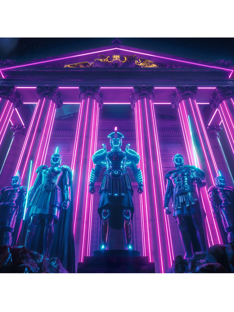 Neon Pantheon with Vaporwave Warrior Gods by deepglitchart T-Shirts, Hoodie, Sweatshirt | BlankRebels.com (Image 3)