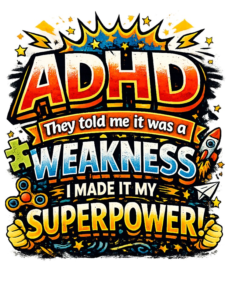 My ADHD Is My Superpower! by carvermckay T-Shirts, Hoodie, Sweatshirt | BlankRebels.com (Image 3)