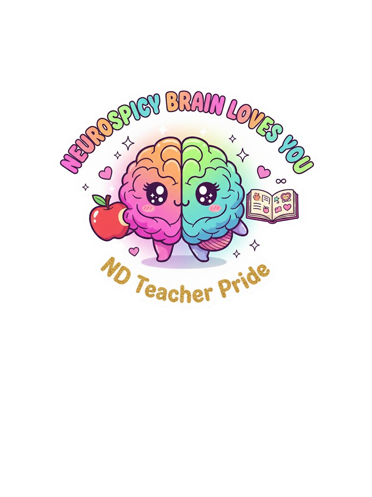 Neurospicy Brain Loves You ND Teacher Pride Sticker by OrikuStudio T-Shirts, Hoodie, Sweatshirt | BlankRebels.com (Image 3)