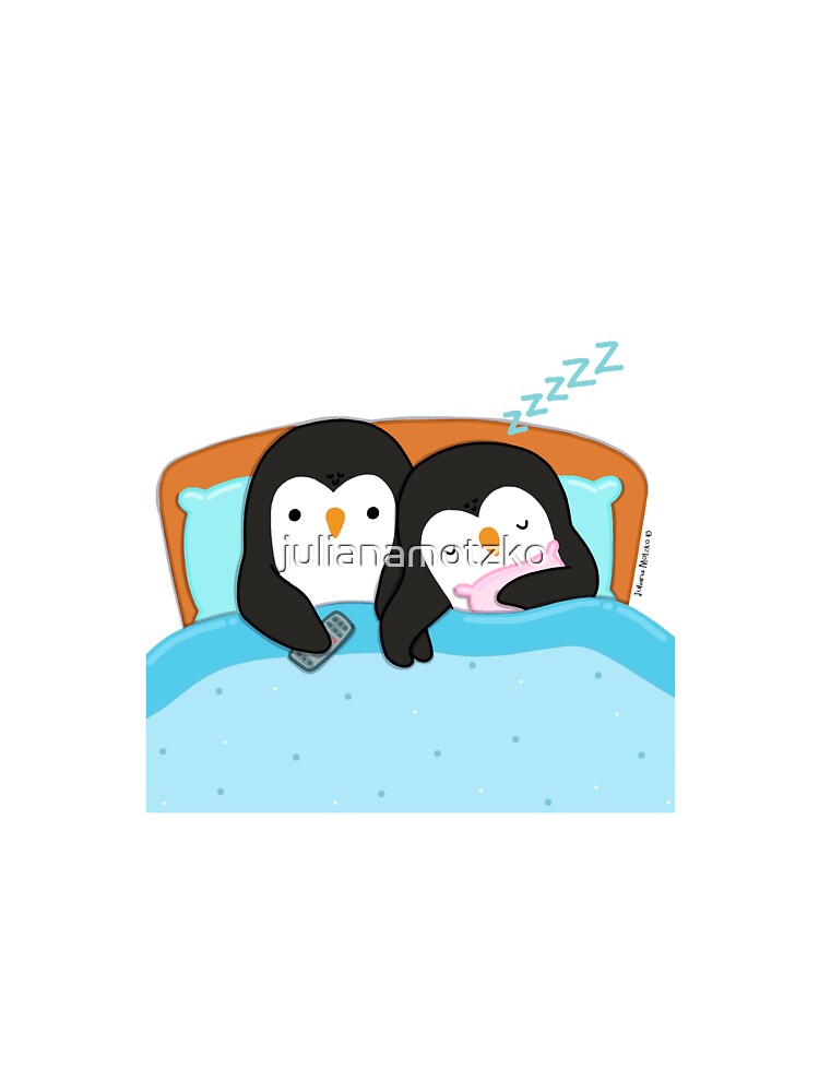 Couple of penguins watching tv in the bed before sleeping by julianamotzko T-Shirts, Hoodie, Sweatshirt (Image 3)