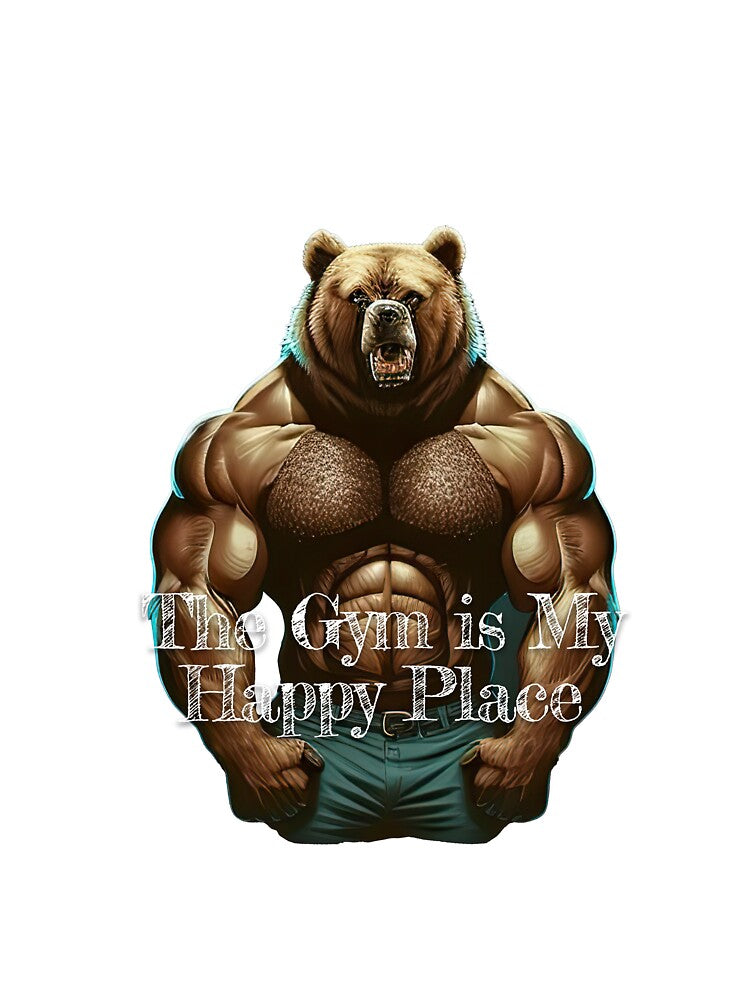 The Gym is My Happy PlaceDesignBodybuilding Fitness Gym Workout Exercise Merch Print Design by tengamerx... (Image 3)