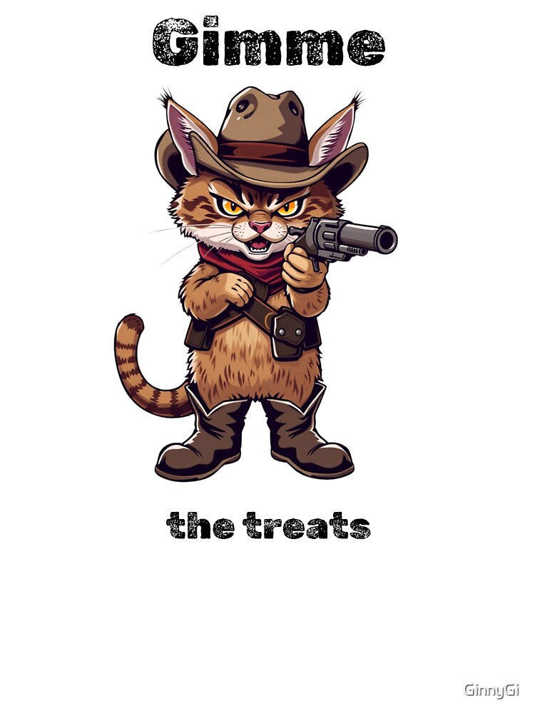 cowboy cat with cowboy hat and gimme the treats by GinnyGi T-Shirts, Hoodie, Sweatshirt | BlankRebels.com (Image 3)