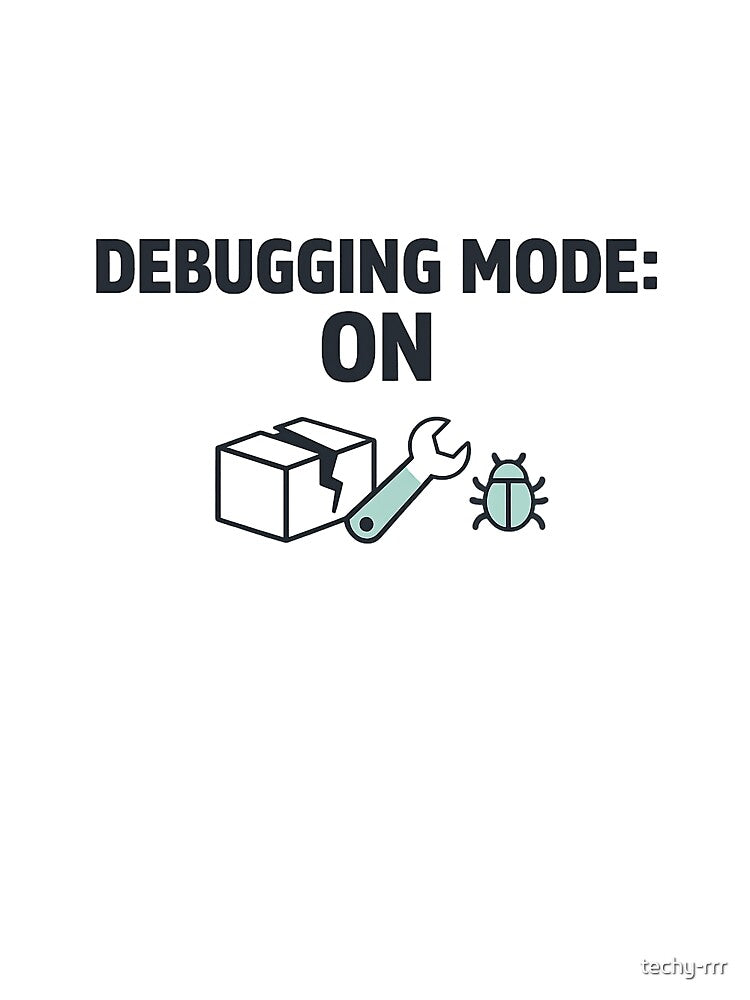 React Developer Debugging Mode On – Minimal Code Humor Design by techy-rrr T-Shirts, Hoodie, Sweatshirt (Image 3)