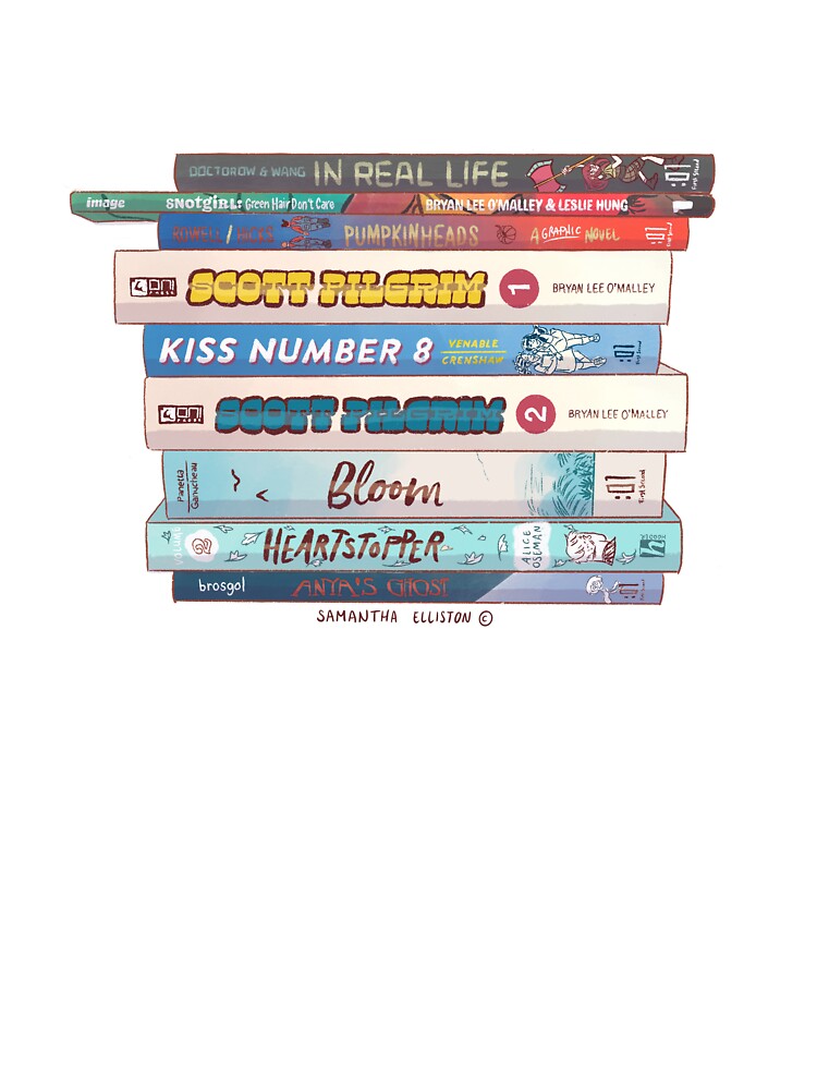 The Blue Graphic Novel Stack by Samantha Elliston T-Shirts, Hoodie, Sweatshirt | BlankRebels.com (Image 3)