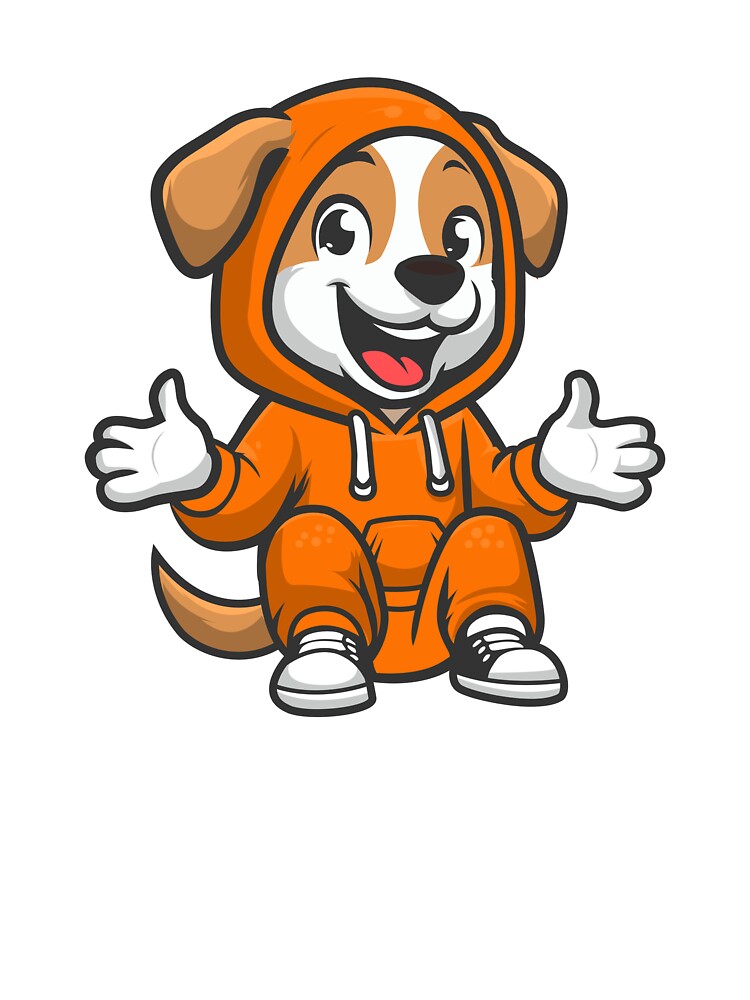 Cute Dog in Orange Hoodie - Perfect for Animal Lovers (Image 3)