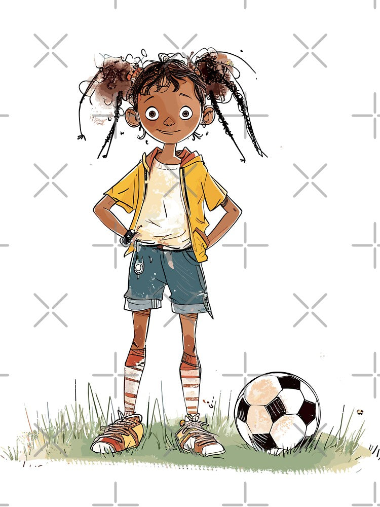 Little Girl Playing Soccer by Liededrom.
