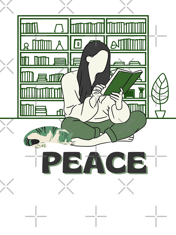 Book Aesthetic | Peace | Book Lover by PurpleWay T-Shirts, Hoodie, Sweatshirt | BlankRebels.com (Image 3)