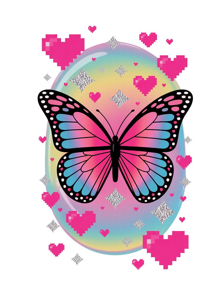 Y2K Aesthetic Butterfly Collage by unicoofficial T-Shirts, Hoodie, Sweatshirt | BlankRebels.com (Image 3)