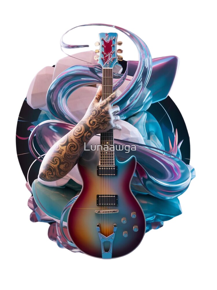 Artistic guitar lover by Lunaawga T-Shirts, Hoodie, Sweatshirt | BlankRebels.com (Image 3)