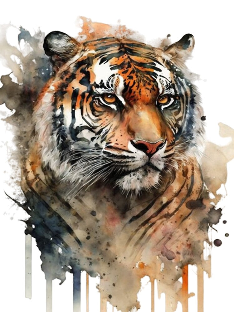 Crowned Majesty: Captivating Bengal Tiger Portrait by WildSpiritPaint T-Shirts, Hoodie, Sweatshirt (Image 3)