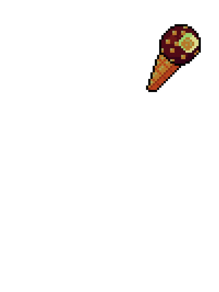 Pixel Chocolate drumstick Ice Cream - pixel food art by LittleFoodShop T-Shirts, Hoodie, Sweatshirt (Image 3)