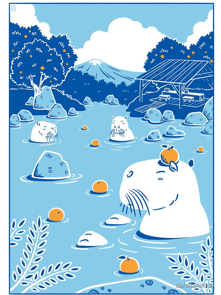 Capybara Yuzu Onsen by sisnotanartist T-Shirts, Hoodie, Sweatshirt | BlankRebels.com (Image 3)