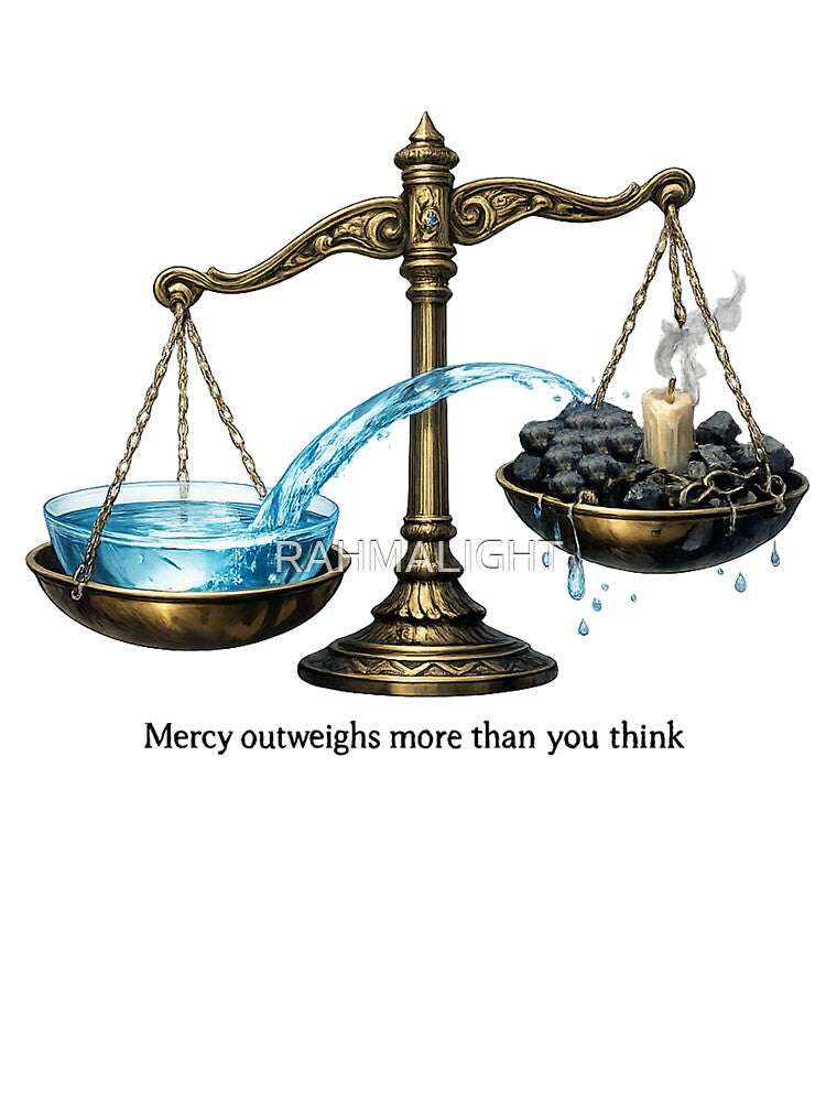 Mercy Tilts the Scale – Water of Compassion Symbolic Balance Art by RAHMALIGHT T-Shirts, Hoodie, Sweatshirt (Image 3)