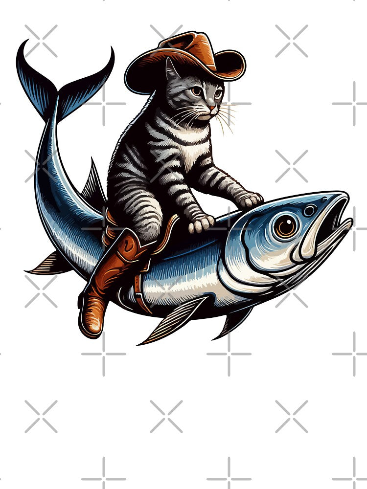 Meowdy Texas Cowboy Rodeo Cat Ride On Sardine by TomFrontierArt T-Shirts, Hoodie, Sweatshirt | BlankRebels.com (Image 3)