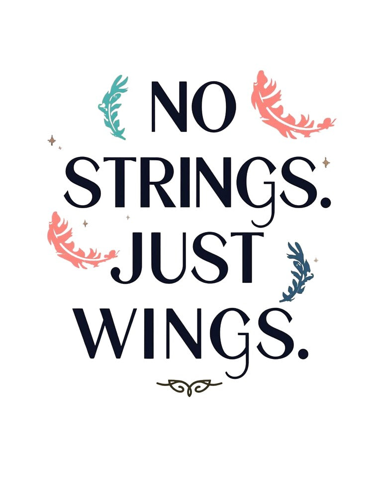 No Strings Just Wings – Freedom Minimal Quote by WisknowDesigns T-Shirts, Hoodie, Sweatshirt | BlankRebels.com (Image 3)