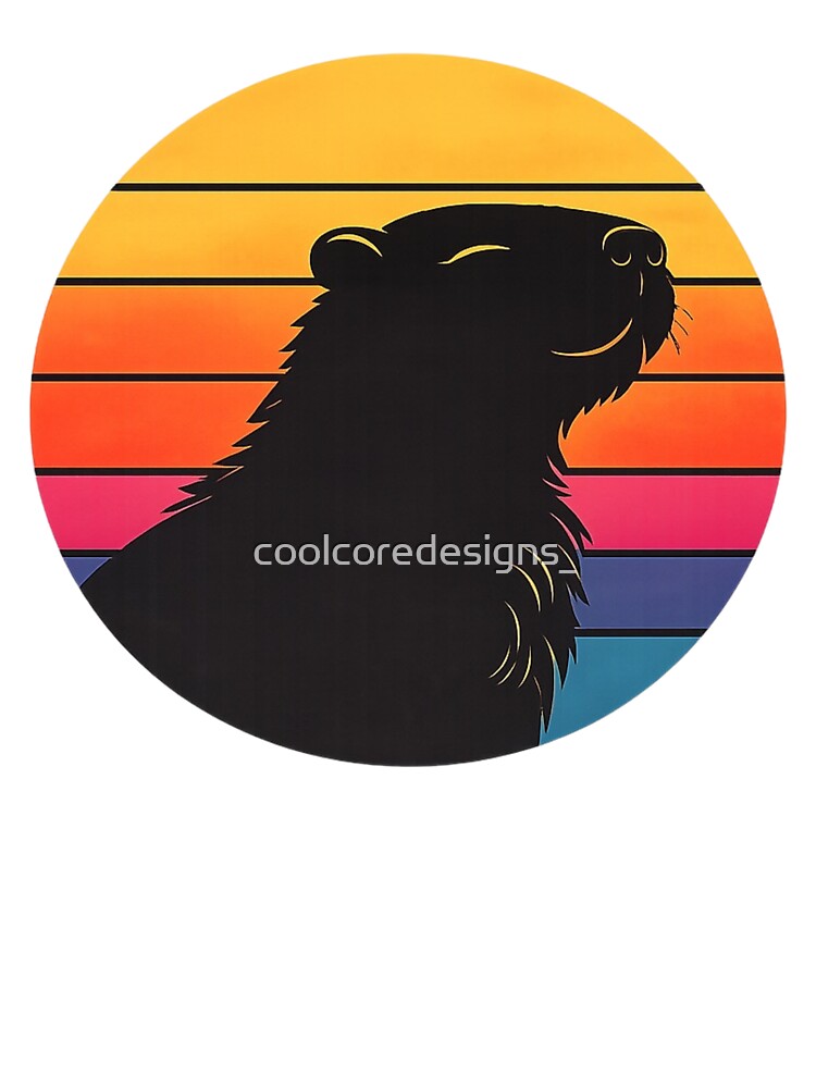 Retro Sunset Capybara – Minimalist Silhouette by coolcoredesigns_ T-Shirts, Hoodie, Sweatshirt | BlankRebels.com (Image 3)