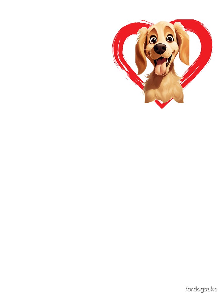 Golden Retriever Cartoon in Love Heart swoosh by For Dog Sake!® T-Shirts, Hoodie, Sweatshirt | BlankRebels.com (Image 3)