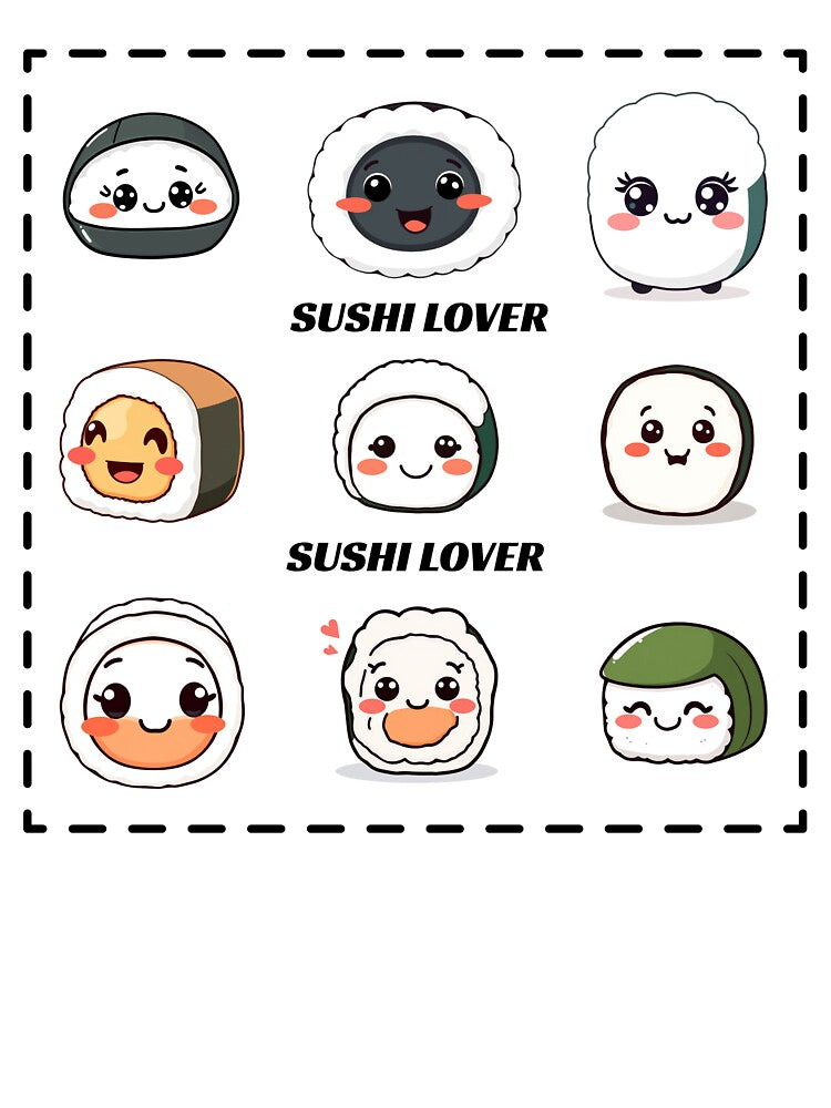Kawaii Sushi Lover - Cute Sushi Characters Design by monjamm T-Shirts, Hoodie, Sweatshirt | BlankRebels.com (Image 3)