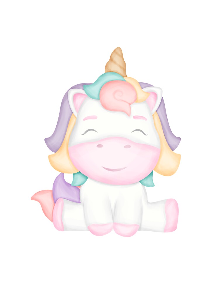 Kawaii Unicorn Smiling Rainbow Baby Pastel by Simplyy  Unique T-Shirts, Hoodie, Sweatshirt | BlankRebels.com (Image 3)