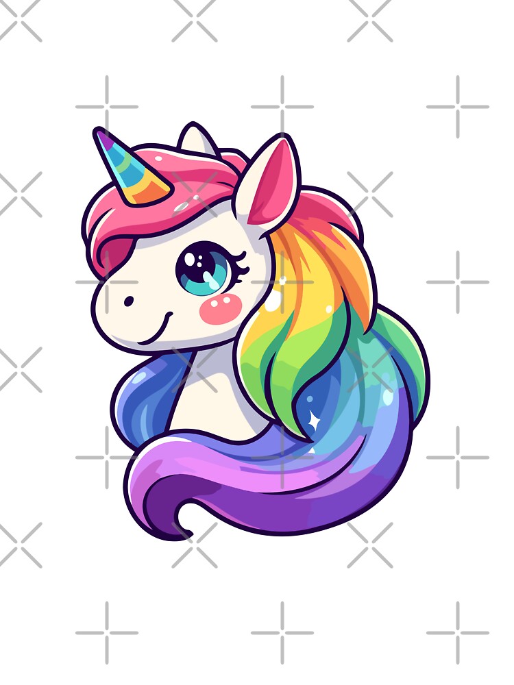 Adorable Rainbow Unicorn with Sparkly Eyes - Cute Magical by Akioos T-Shirts, Hoodie, Sweatshirt | BlankRebels.com (Image 3)