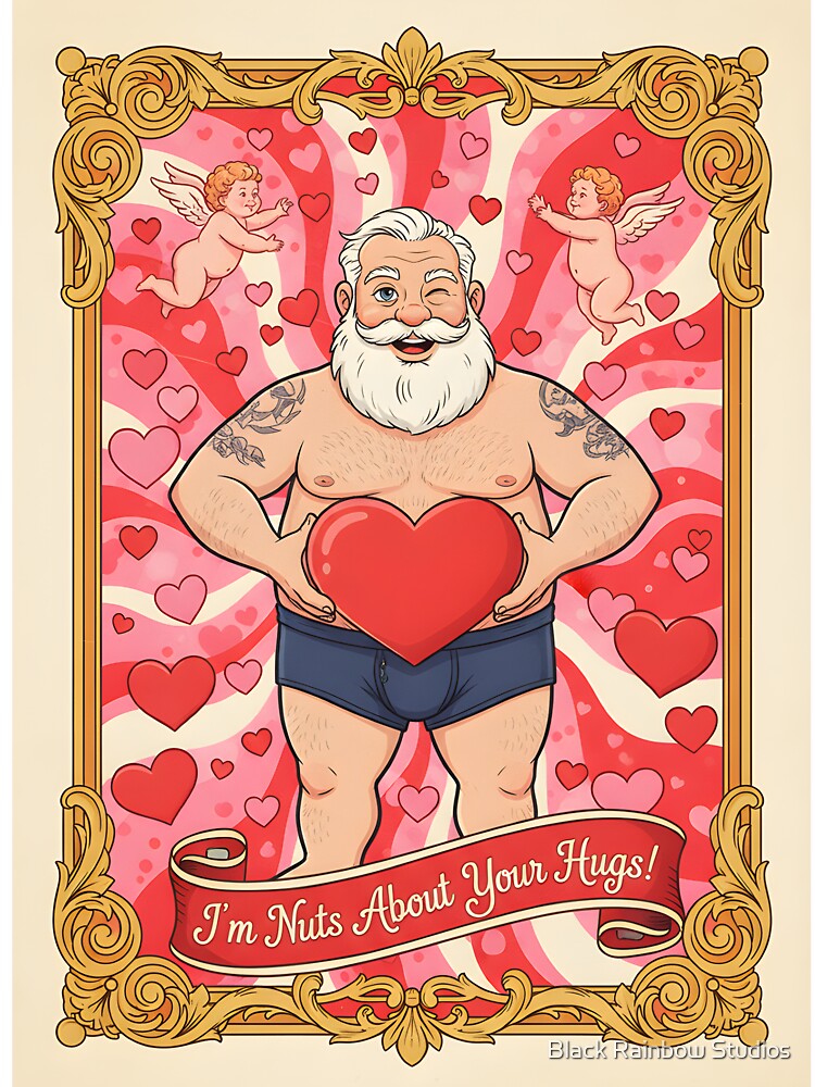 Nuts About Your Hugs! ? A Whimsical Valentine with Cherubs, Hearts, and a Bearded Gentleman ? by Black Rainbow... (Image 3)