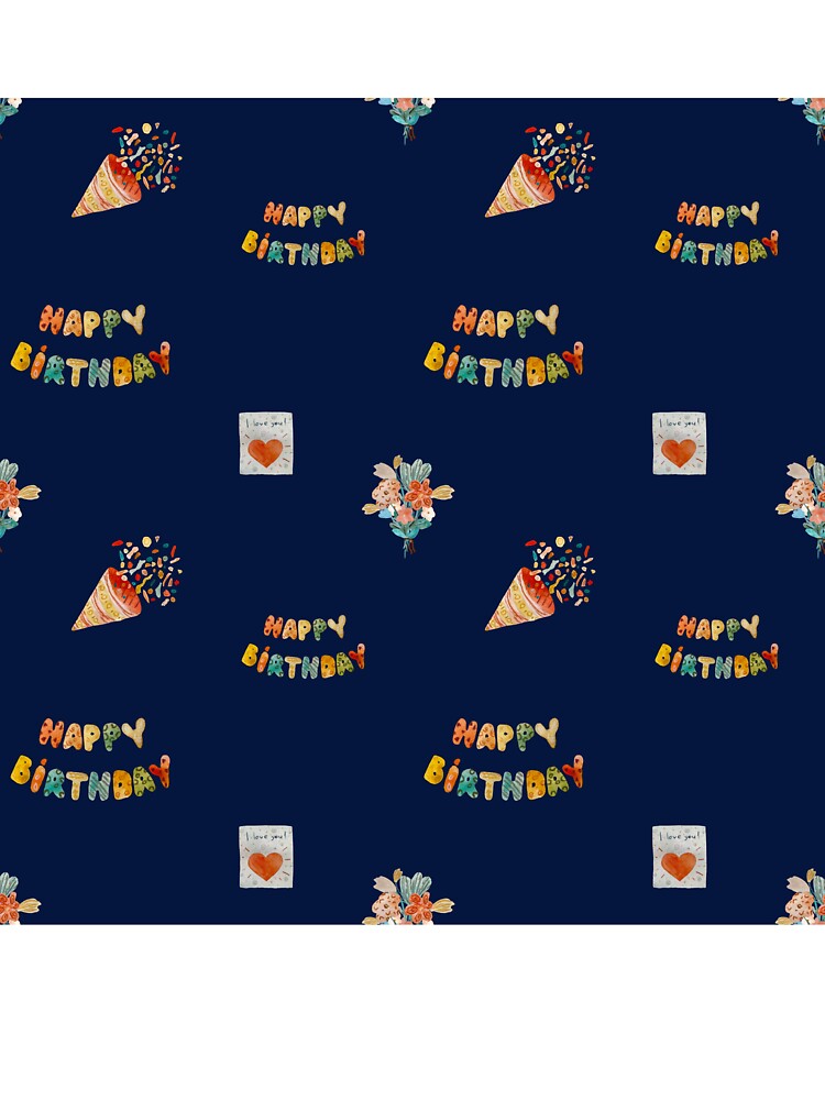 Birthday confetti sketch cute pattern a watercolor blue by Yana Mustafina | Boho Soulful Designs T-Shirts,... (Image 3)