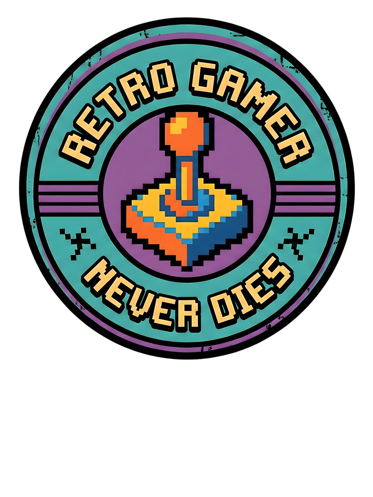 Retro Gamer Never Dies Pixel Arcade Badge Design by SoulenCify T-Shirts, Hoodie, Sweatshirt | BlankRebels.com (Image 3)