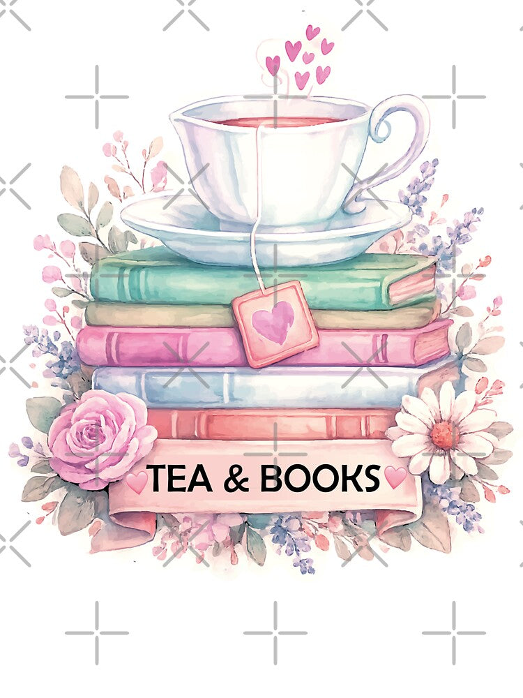 Tea and Books Watercolor Floral Aesthetic by kadryshop T-Shirts, Hoodie, Sweatshirt | BlankRebels.com (Image 3)