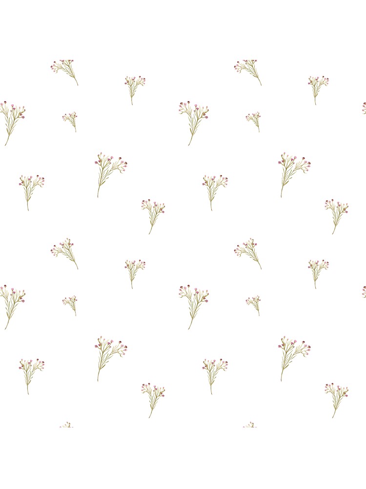 Branch pink flower floral pattern watercolor by Yana Mustafina | Boho Soulful Designs